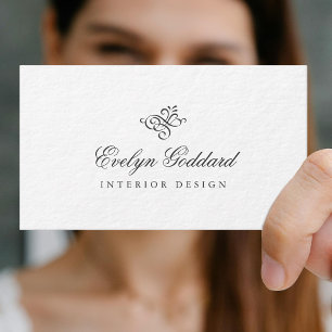 Carte De Visite Écriture Calligraphique Élégante avec Enjolivure P