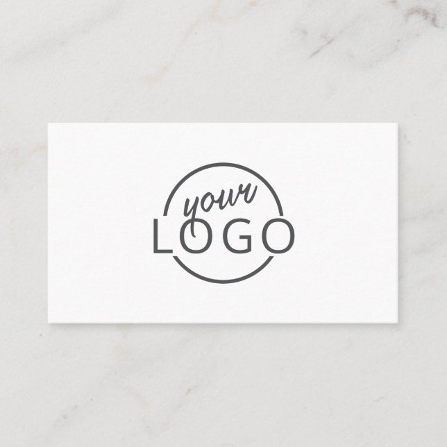Carte De Visite Écriture féminine logo personnalisé blanc moderne  (Devant)