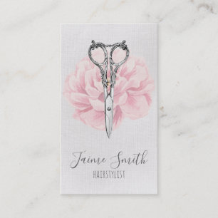 Carte De Visite Ecriture florale vintage coiffeuse