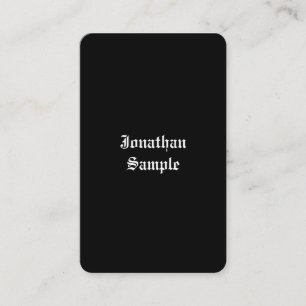 Carte De Visite Écriture manuscrite Noir Blanc classique Retro Lo