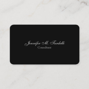 Carte De Visite Écriture minimaliste Noir Professionnel Plain