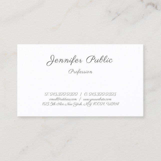 Carte De Visite Écriture Moderne Design Simple Modèle tendance (Devant)