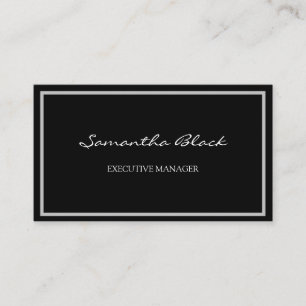 Carte De Visite Écriture moderne professionnelle Noir Blanc Bassin