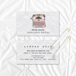 Carte De Visite Écrivain De Fiction Avec Machine À Écrire Rétro Ro
