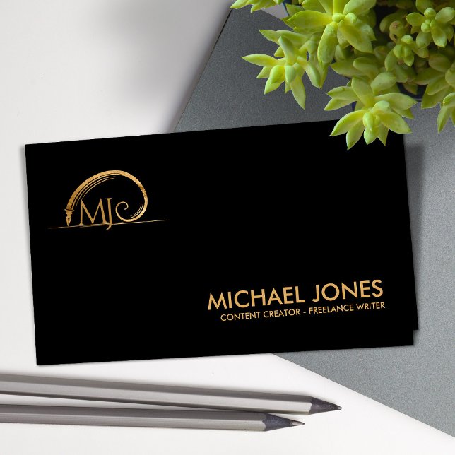 Carte De Visite Ecrivain indépendant Géométrie sacrée Spirale doré (Créateur téléchargé)