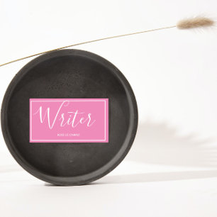 Carte De Visite écrivain rose - élégant