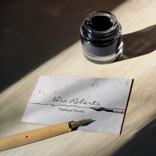 Carte De Visite Écrivains blancs noirs Auteurs Stylo Dip Papier ar