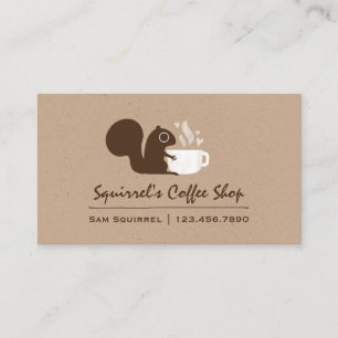 Carte De Visite Écureuil avec café