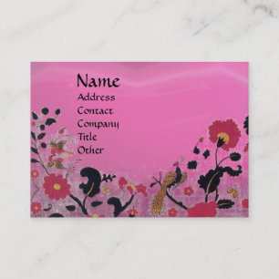 Carte De Visite EDEN / JARDIN BLANC, améthyste rose noir rouge