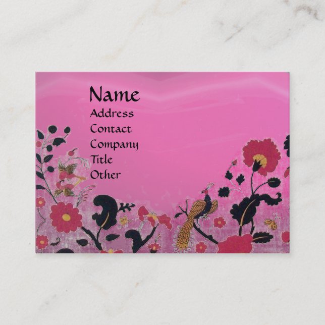 Carte De Visite EDEN / JARDIN BLANC, améthyste rose noir rouge (Devant)