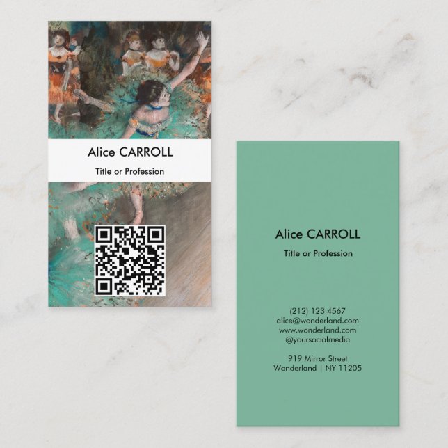 Carte De Visite Edgar Degas - Danseuse basculant - Code QR (Devant / Derrière)