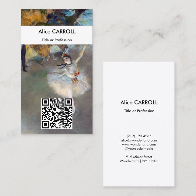 Carte De Visite Edgar Degas - L'Étoile - Code QR (Devant / Derrière)