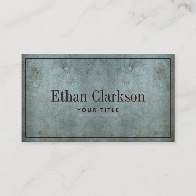 Carte De Visite Edgy Grunge Gris Bleu Texture (Devant)