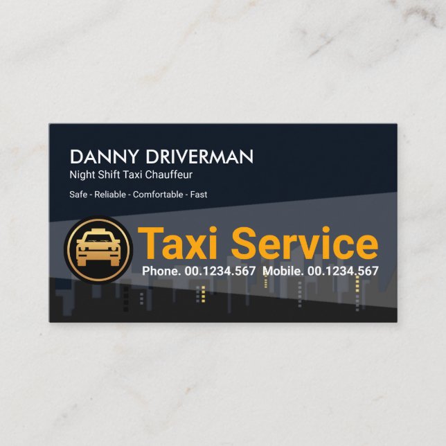 Carte De Visite Édifice De La Ville Recherche Lumière Pour Taxi De (Devant)