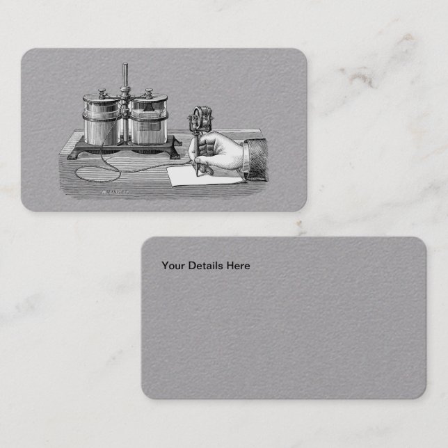 Carte De Visite Edison Edison, écrivain antique Steampunk (Devant / Derrière)