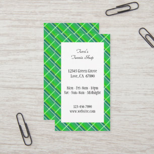 Carte de visite éditable prépa à carreaux verts