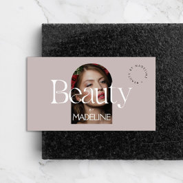 Carte De Visite Editorial Chic Texte Beauté Blush Mauve