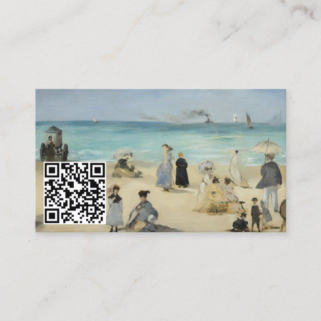 Carte De Visite Edouard Manet - Sur la plage, Boulogne - QR Code (Devant)