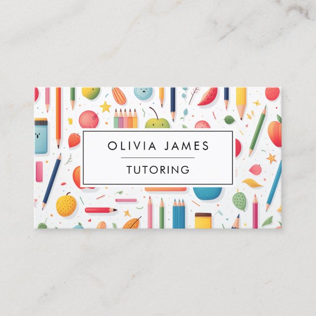 Carte De Visite Éducation à l'apprentissage Tutorat et enseignemen (Devant)