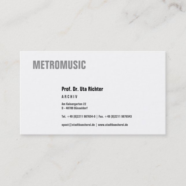 Carte De Visite Effacer avec le noir (Devant)