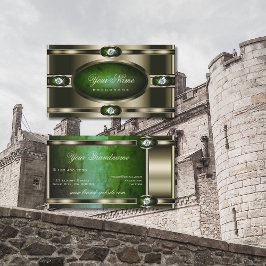 Carte De Visite Effet Chrome à l'oeil avec marbre vert foncé