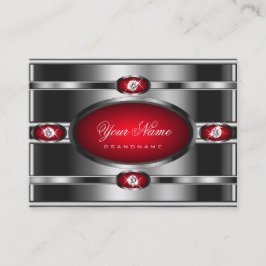 Carte De Visite Effet d'argent et couleurs de dégradé rouge