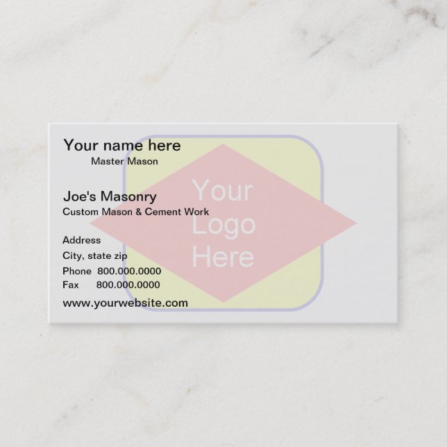 Carte De Visite Effet de filigrane d'arrière - plan de logo (Devant)