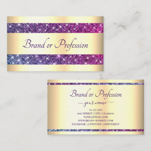Carte De Visite Effet d'or extravagant Sparkle de Parties scintill