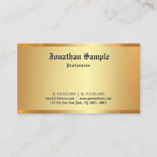 Carte De Visite Effet Elegant Gold Emboss Vieux Classic Police Tex