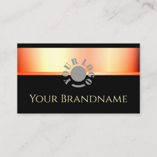 Carte De Visite Effet Gold Rose classique avec logo noir simple