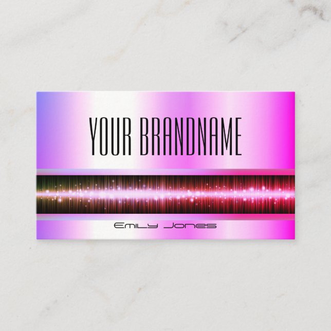 Carte De Visite Effet holographique rose vif (Devant)