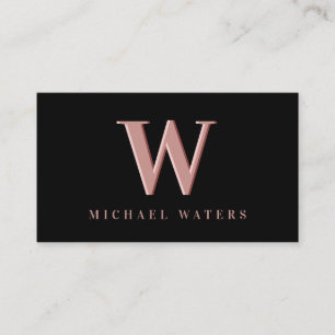 Carte De Visite Effet incorporé minimaliste du logo de Rose