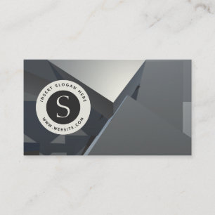 Carte De Visite effet métallique et géométique avec logo d'entrepr