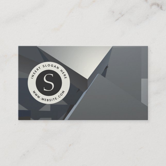 Carte De Visite effet métallique et géométique avec logo d'entrepr (Devant)