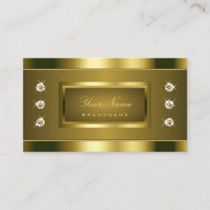 Carte De Visite Effet Or de luxe avec Rhinestones Faux Lumineux