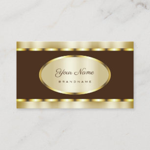 Carte De Visite Effet Or Luxueux avec foncé Brown Professional