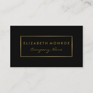Carte De Visite Effet simple Black & Gold Foil