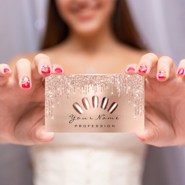 Carte De Visite Égalisations maigres de manucure rose fidelité 10 (Égouttements maigres de manucure rose fidelité 10 business card)