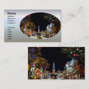 Carte De Visite Église décorée pour Noël