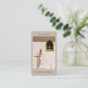 Carte De Visite Église grecque de l'île avec Croix et Bell Paxos