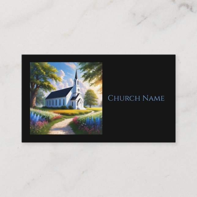 Carte De Visite Église pittoresque dans le pays (Devant)