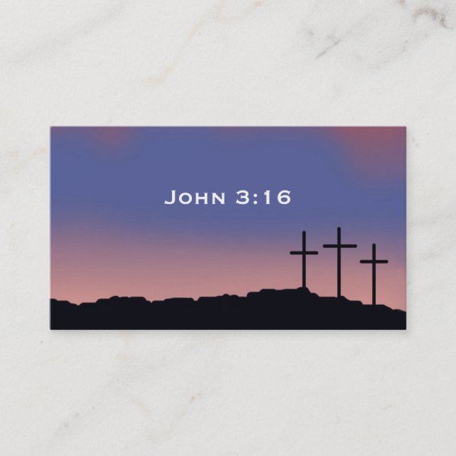 Carte De Visite Église / Religion Trois croix Sunset sky Busine (Devant)