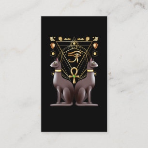 Carte De Visite Égypte Cat Horus Oeil Ankh Géométrie Sacrée