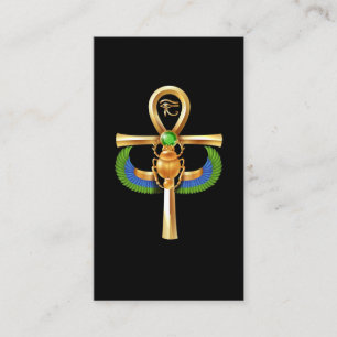 Carte De Visite Égypte Scarab Artefact Ankh Horus Oeil