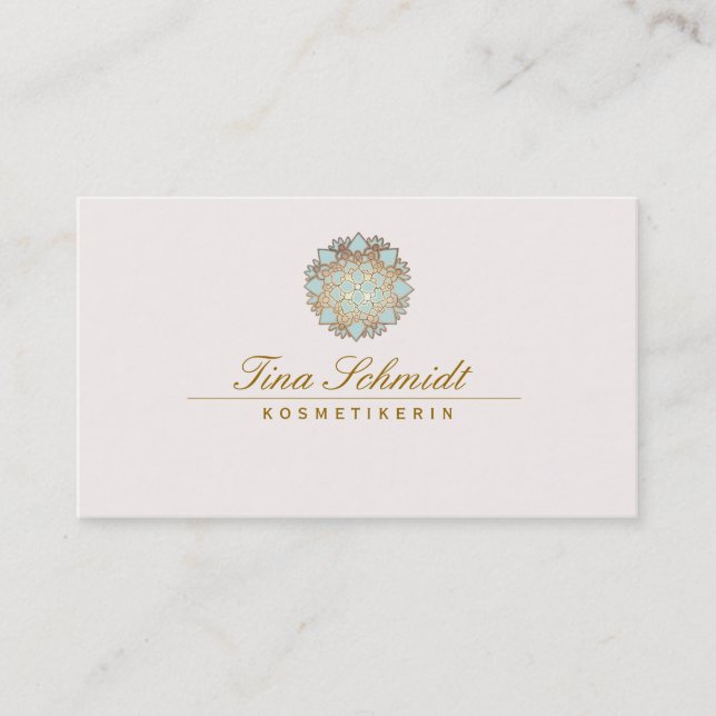 Carte De Visite Einfache Elegante Blue Lotus Blume (Devant)