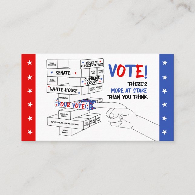 Carte De Visite Élection Blocage Tour Plus à l'oeuvre Progrès (Devant)