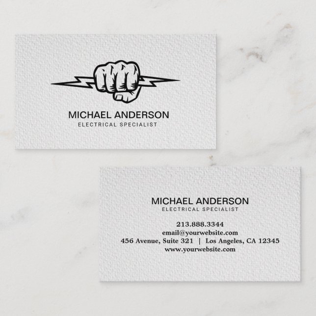 Carte De Visite Electric Electrical Electrician Professional  (Devant / Derrière)