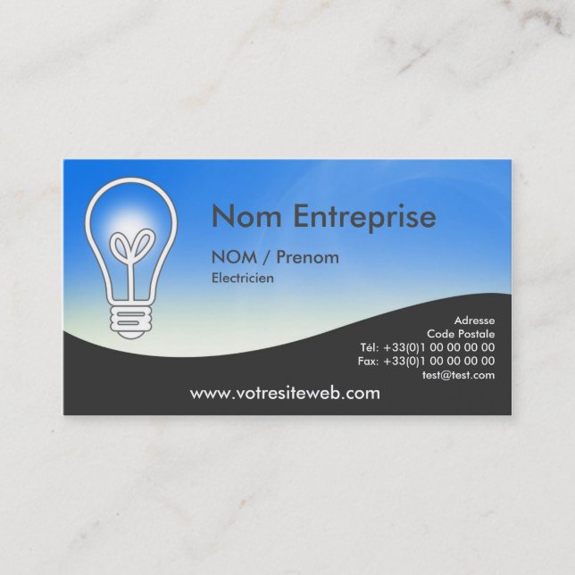 Carte de visite Electricien (Devant)
