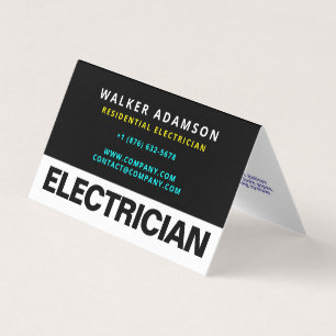 Carte De Visite Électricien agréé professionnel plié