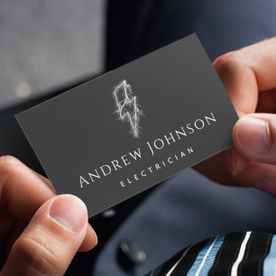 Carte De Visite Électricien branché Moderne & Minimaliste Foudre C